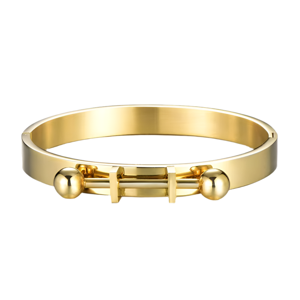 Nathan Lock Bangle - Gold