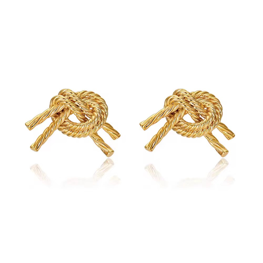 Olivia Knotted Studs -Gold