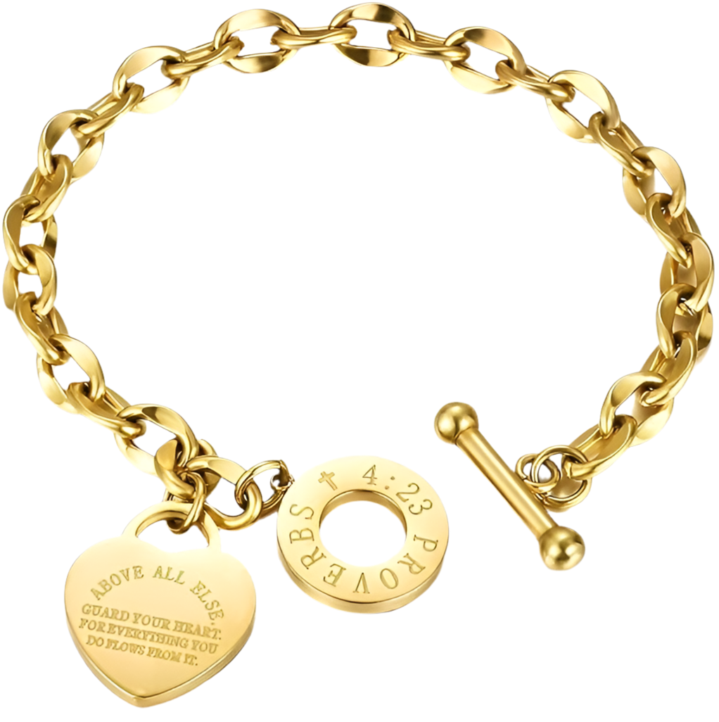 Proverbs 4:23 Bracelet - Gold