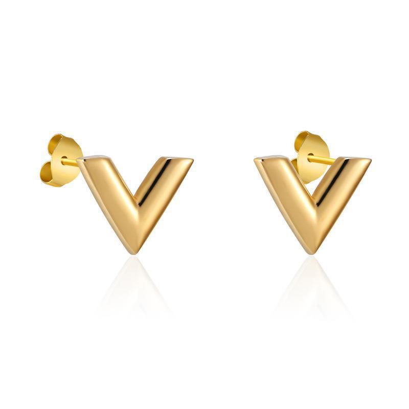 Vera (V) Studs - GOLD