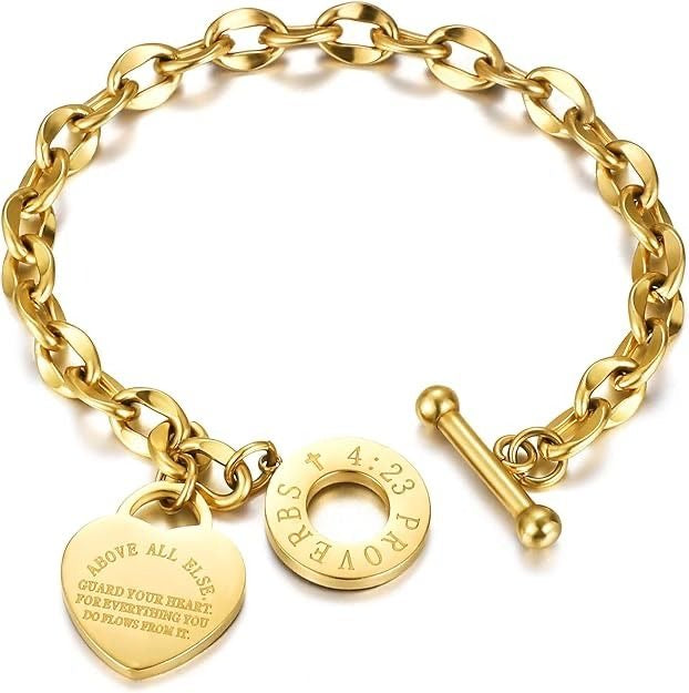 Proverbs 4:23 Bracelet - Gold