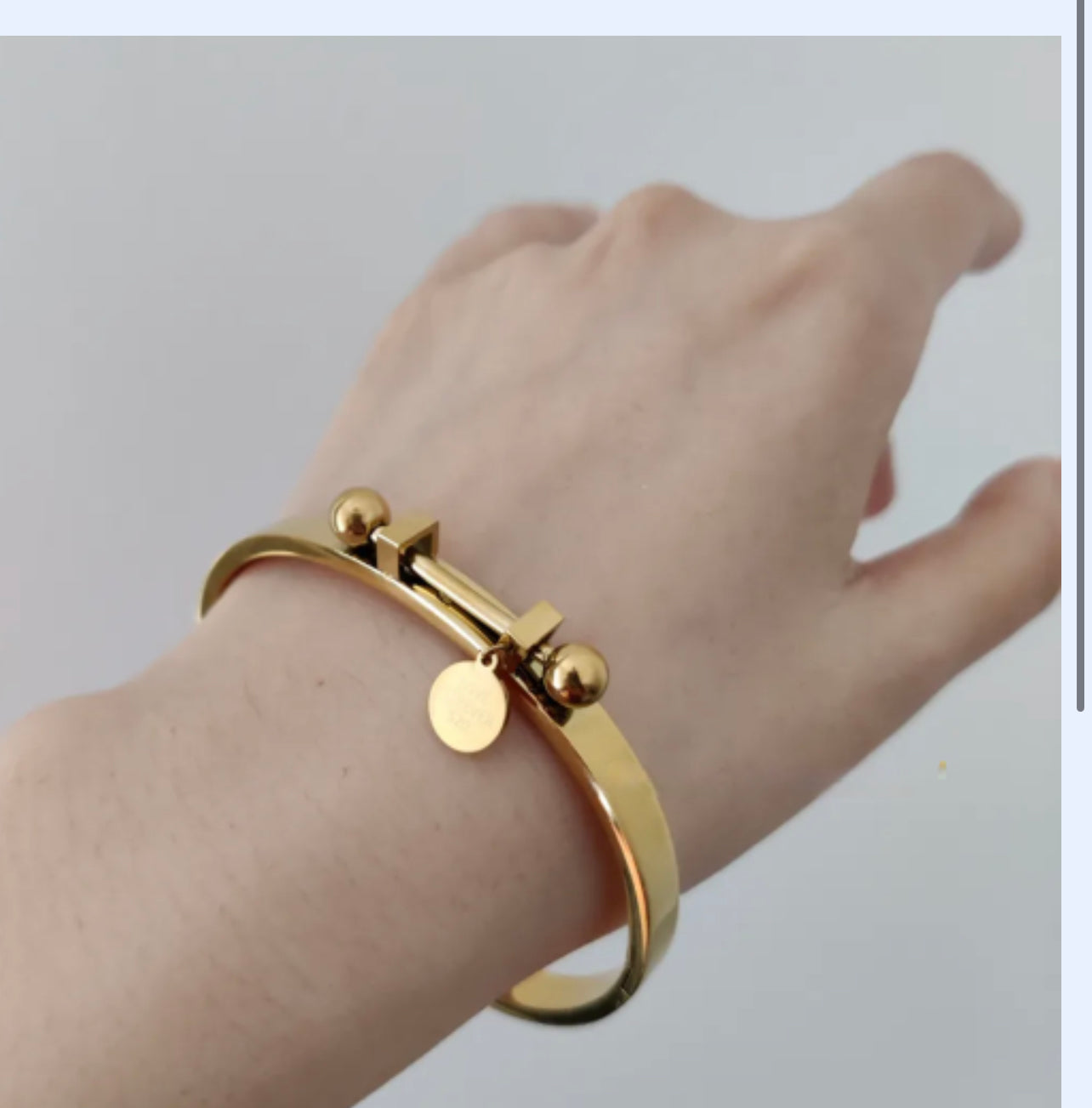 Nathan Lock Bangle - Gold