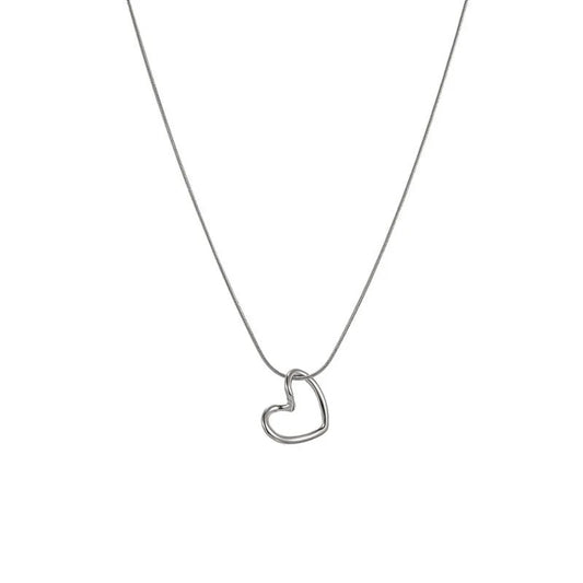 Abby Heart Necklace - Silver