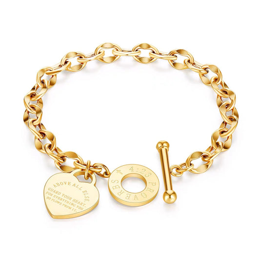 Proverbs 4:23 Bracelet - Gold