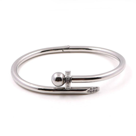 Pearl Bangle Silver