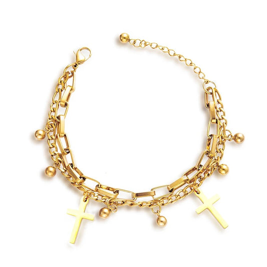 Nancy Chunky Cross Bracelet